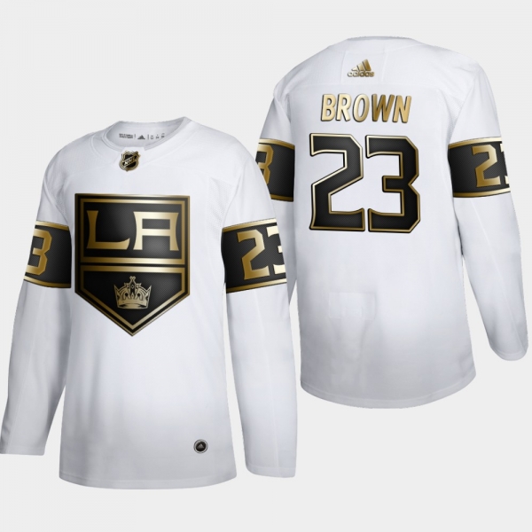 Men's Los Angeles Kings Dustin Brown #23 NHL Golden Edition White Authentic Jersey