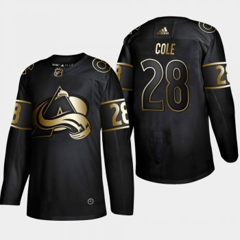 Men's Colorado Avalanche Ian Cole #28 2019 NHL Golden Edition Black Authentic Player Jersey