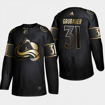 Men's Colorado Avalanche Philipp Grubauer #31 2019 NHL Golden Edition Black Authentic Player Jersey