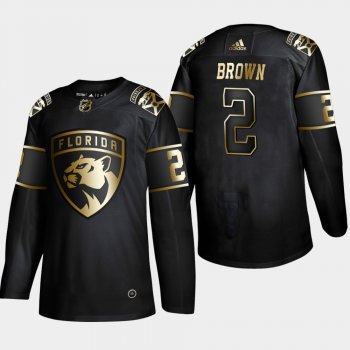 Florida Panthers Josh Brown #2 Authentic 2019 NHL Golden Edition Black Player Jersey - Men's