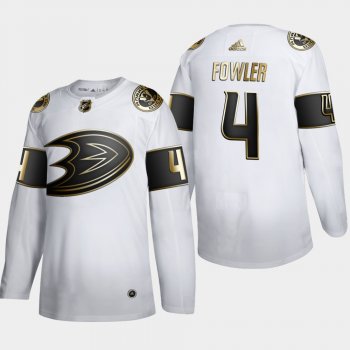 Men's Anaheim Ducks Cam Fowler #4 NHL Golden Edition White Authentic Jersey