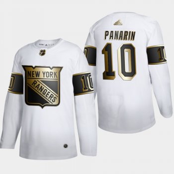 Men's New York Rangers Artemi Panarin #10 NHL Golden Edition White Authentic Jersey