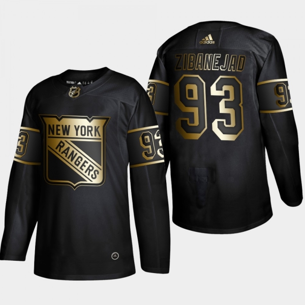 New York Rangers Mika Zibanejad #93 2019 NHL Golden Edition Authentic Player Jersey - Black