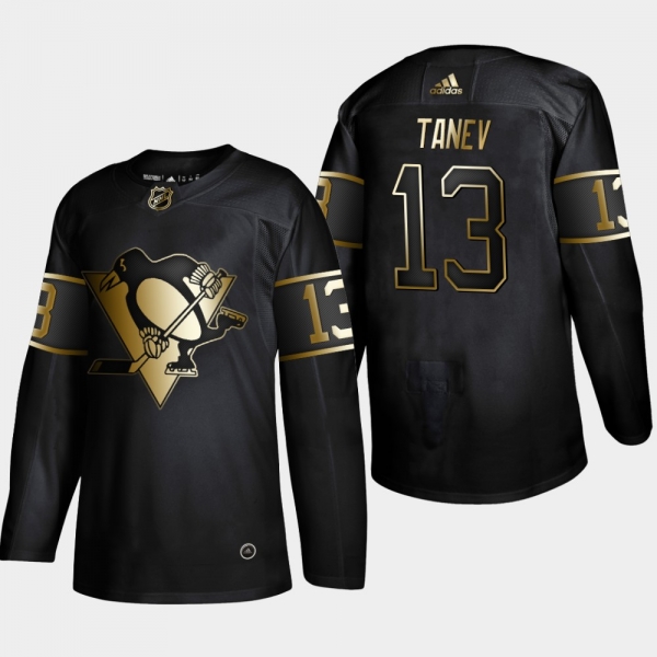 Men's Pittsburgh Penguins Brandon Tanev #13 NHL Golden Edition Black Authentic Jersey