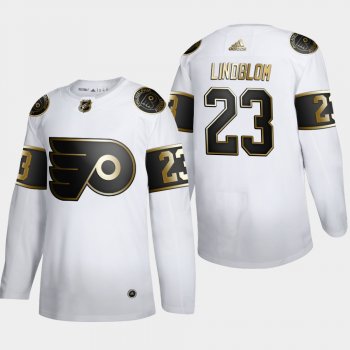 Men's JerseyMen's Philadelphia Flyers Oskar Lindblom #23 NHL Golden Edition White Authentic Jersey