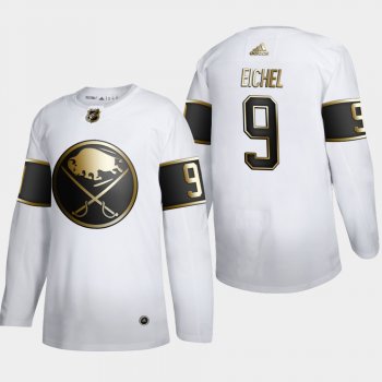 Men's Buffalo Sabres Jack Eichel #9 NHL Golden Edition White Authentic Jersey