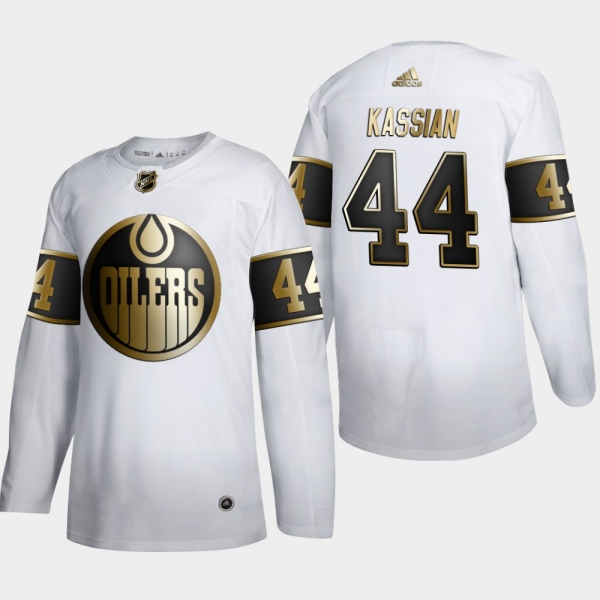 Men's JerseyMen's Edmonton Oilers Zack Kassian #44 NHL Golden Edition White Authentic Jersey