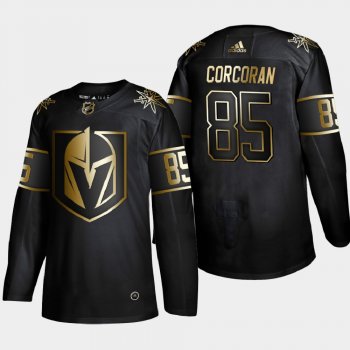 Men's Vegas Golden Knights Connor Corcoran #85 NHL Golden Edition Black Authentic Jersey