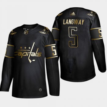 Men's Washington Capitals Rod Langway #5 2019 NHL Golden Edition Black Retired Player Jersey