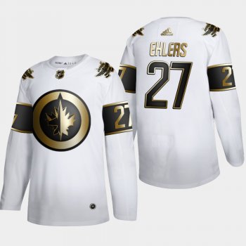 Men's Winnipeg Jets Nikolaj Ehlers #27 NHL Golden Edition White Authentic Jersey