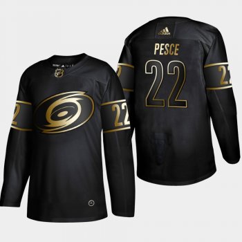 Men's Carolina Hurricanes Brett Pesce #22 2019 NHL Golden Edition Black Authentic Player Jersey