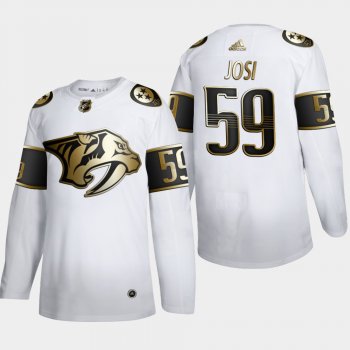 Men's Nashville Predators Roman Josi #59 NHL Golden Edition White Authentic Jersey