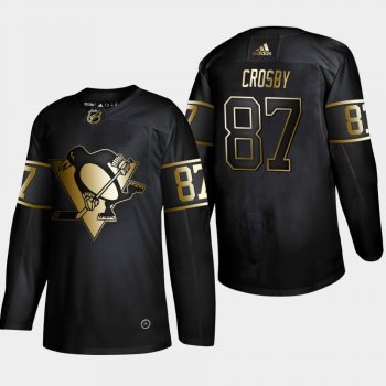 Men's JerseyMen's Pittsburgh Penguins Sidney Crosby #87 Black 2019 NHL Golden Edition Authentic Player Jersey