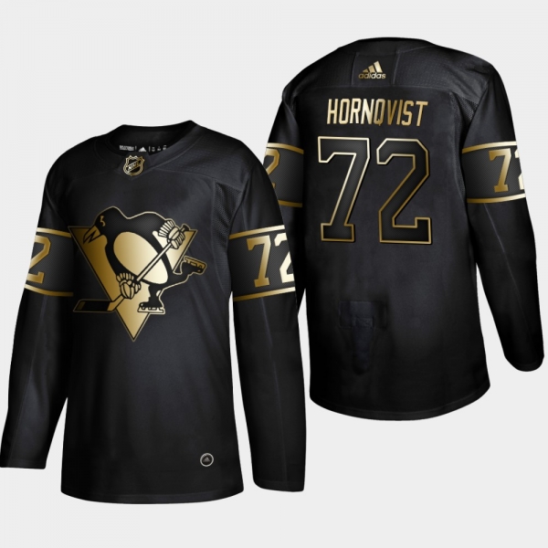 Men's Pittsburgh Penguins Patric Hornqvist #72 Black 2019 NHL Golden Edition Authentic Player Jersey