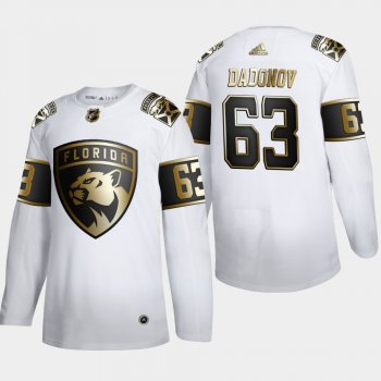 Men's JerseyMen's Florida Panthers Evgenii Dadonov #63 NHL Golden Edition White Authentic Jersey