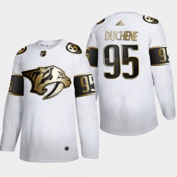 Men's Nashville Predators Matt Duchene #95 NHL Golden Edition White Authentic Jersey