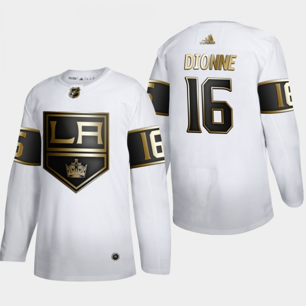 Men's Los Angeles Kings Marcel Dionne #16 NHL Golden Edition White Retired Authentic Jersey