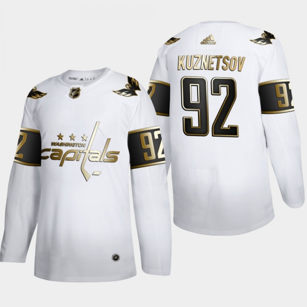 Men's Washington Capitals Evgeny Kuznetsov #92 NHL Golden Edition White Authentic Jersey