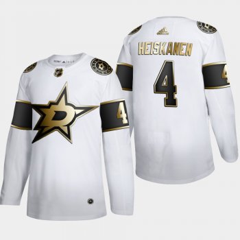 Men's Dallas Stars Miro Heiskanen #4 NHL Golden Edition White Authentic Jersey