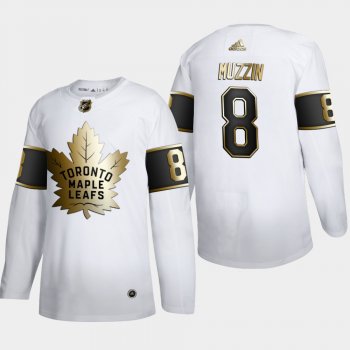 Men's Toronto Maple Leafs Jake Muzzin #8 NHL Golden Edition White Authentic Jersey