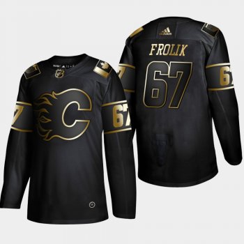 Men's Calgary Flames Michael Frolik #67 2019 NHL Golden Edition Black Authentic Player Jersey