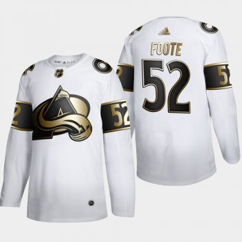 Men's Colorado Avalanche Adam Foote #52 NHL Golden Edition White Retired Authentic Jersey