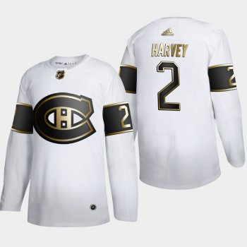 Men's Montreal Canadiens Doug Harvey #2 NHL Golden Edition White Retired Authentic Jersey