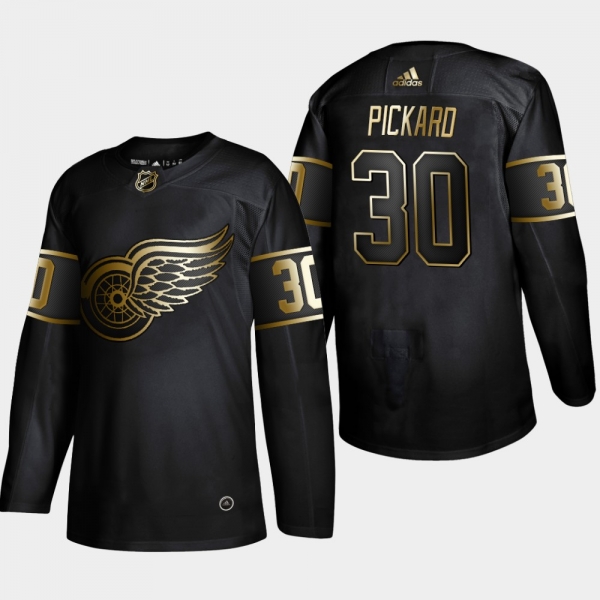 Detroit Red Wings Calvin Pickard #30 Authentic NHL Golden Edition Black Jersey - Men's