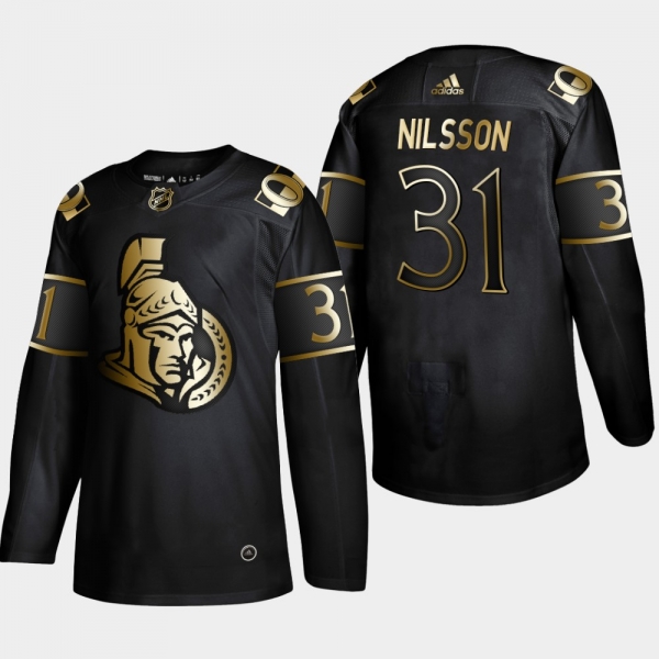 Ottawa Senators Anders Nilsson #31 Authentic 2019 NHL Golden Edition Black Player Jersey - Men's