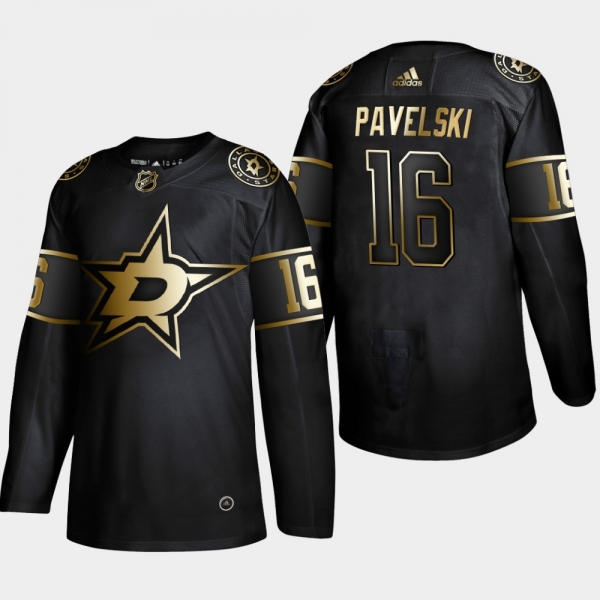 Men's JerseyDallas Stars Joe Pavelski #16 Authentic NHL Golden Edition Black Jersey - Men's