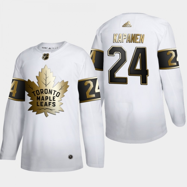 Men's Toronto Maple Leafs Kasperi Kapanen #24 NHL Golden Edition White Authentic Jersey