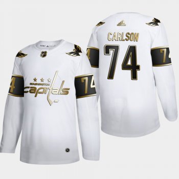 Men's Washington Capitals John Carlson #74 NHL Golden Edition White Authentic Jersey