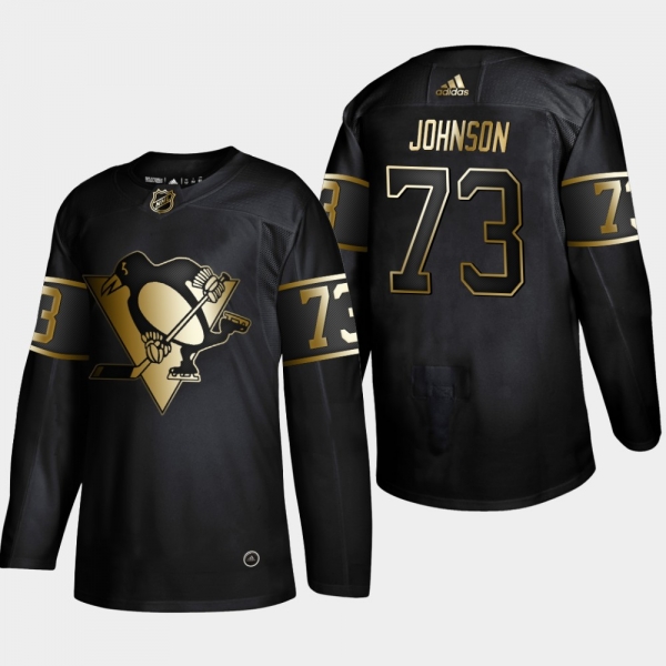 Men's Pittsburgh Penguins Jack Johnson #73 Black 2019 NHL Golden Edition Authentic Player Jersey