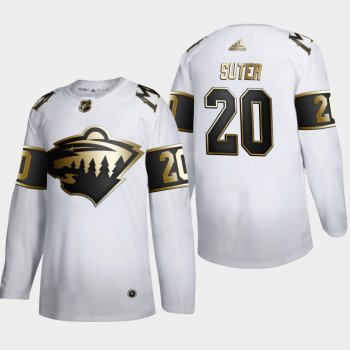 Men's Minnesota Wild Ryan Suter #20 NHL Golden Edition White Authentic Jersey