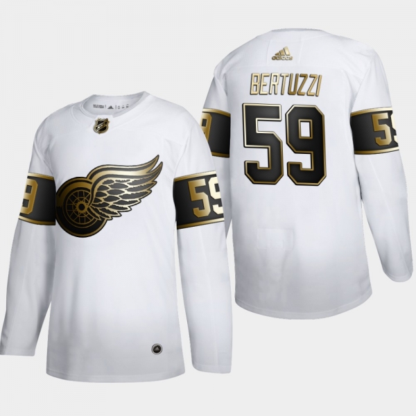 Men's Detroit Red Wings Tyler Bertuzzi #59 NHL Golden Edition White Authentic Jersey