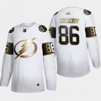 Men's Tampa Bay Lightning Nikita Kucherov #86 NHL Golden Edition White Authentic Jersey