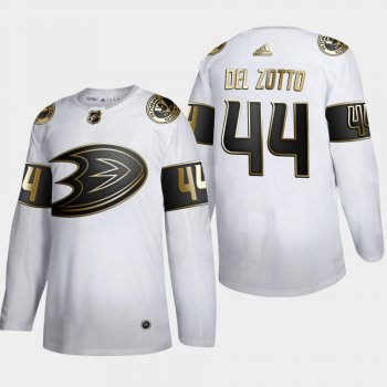 Men's Anaheim Ducks Michael Del Zotto #44 NHL Golden Edition White Authentic Jersey