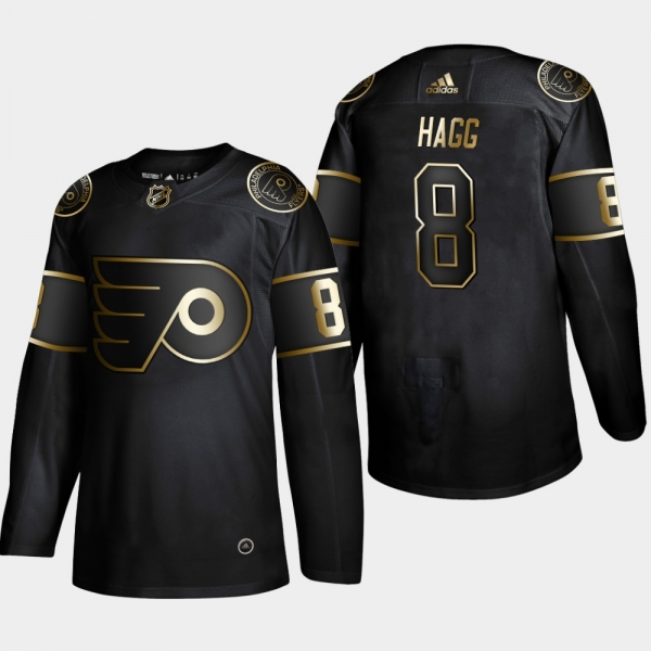 Men's Philadelphia Flyers Robert Hagg #8 2019 NHL Golden Edition Black Authentic Player Jersey