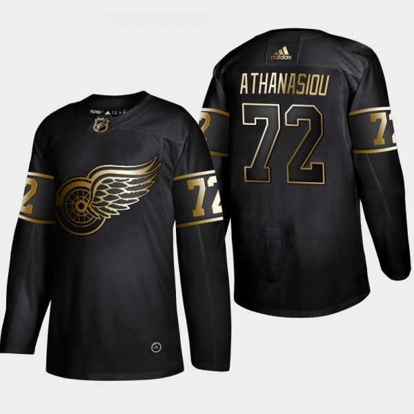 Men's Detroit Red Wings Andreas Athanasiou #72 2019 NHL Golden Edition Authentic Player Black Jersey