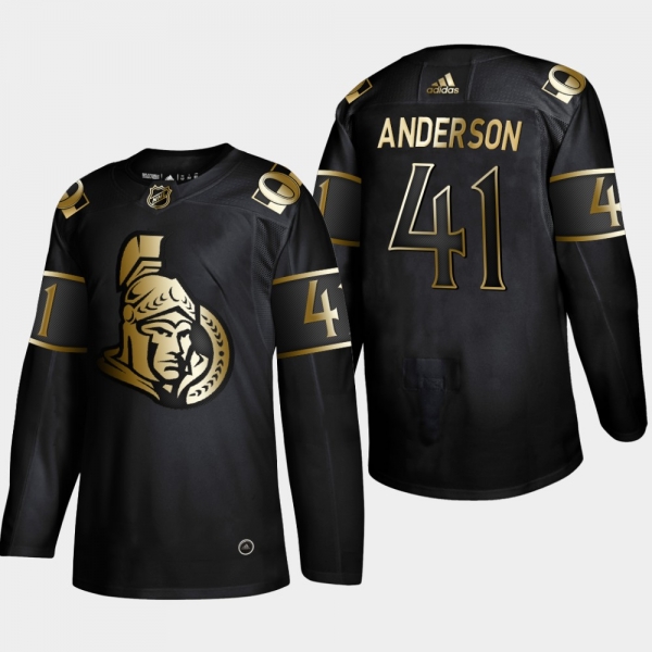 Ottawa Senators Craig Anderson #41 Authentic 2019 NHL Golden Edition Black Player Jersey - Men's