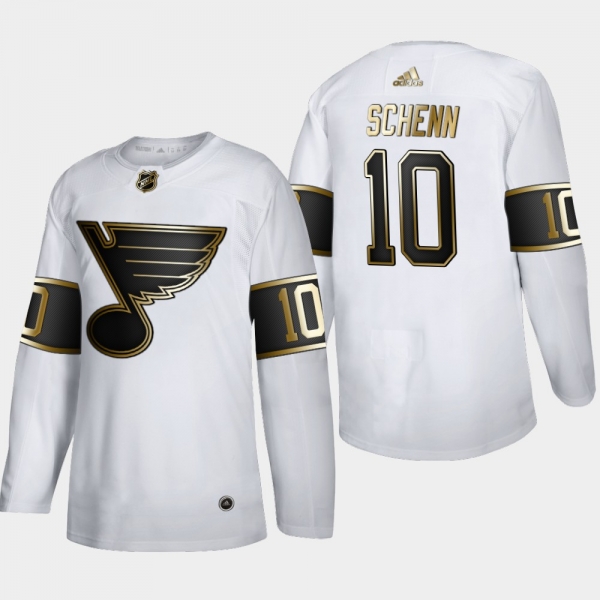 Men's JerseyMen's St. Louis Blues Brayden Schenn #10 NHL Golden Edition White Authentic Jersey