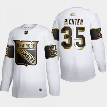 Men's JerseyMen's New York Rangers Mike Richter #35 NHL Golden Edition White Retired Authentic Jersey