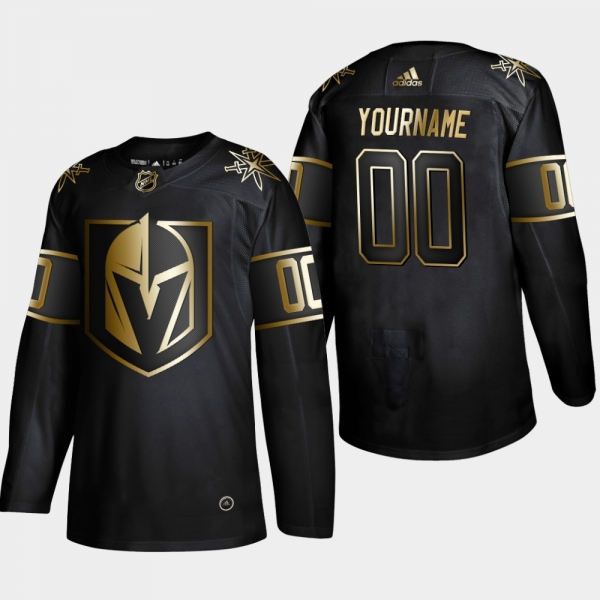 Men's Vegas Golden Knights Custom #00 2019 NHL Golden Edition Black Authentic Player Jersey