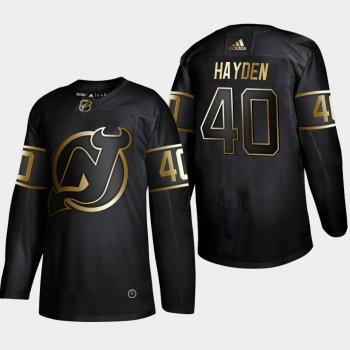 New Jersey Devils John Hayden #40 NHL Golden Edition Authentic Jersey - Black