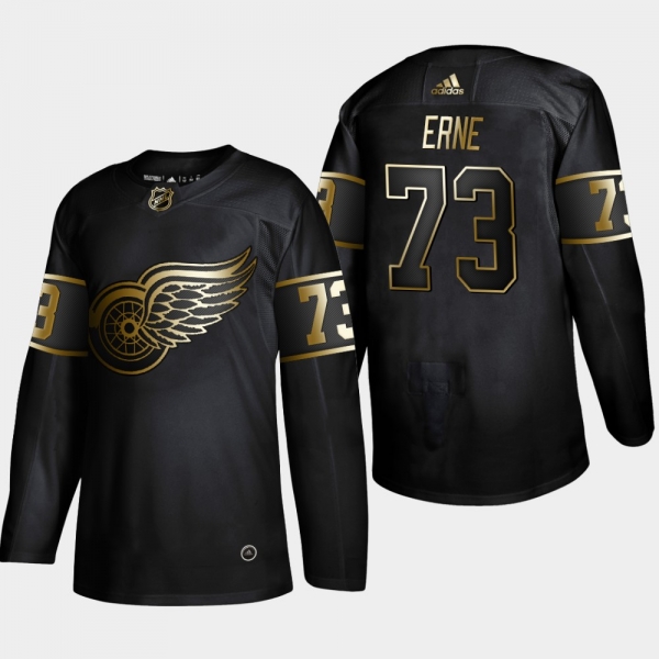 Men's Detroit Red Wings Adam Erne #73 NHL Golden Edition Black Authentic Jersey