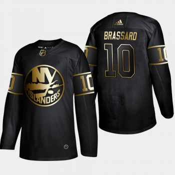 Men's New York Islanders Derick Brassard #10 NHL Golden Edition Black Authentic Jersey