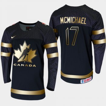 Canada Connor Mcmichael #17 2020 IIHF World Junior Championship Black Golden Edition Jersey