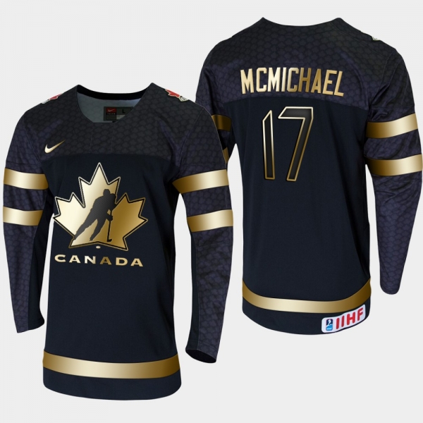 Canada Connor Mcmichael #17 2020 IIHF World Junior Championship Black Golden Edition Jersey