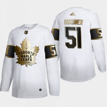 Men's Toronto Maple Leafs Jake Gardiner #51 NHL Golden Edition White Authentic Jersey