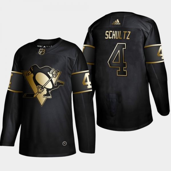 Men's Pittsburgh Penguins Justin Schultz #4 Black 2019 NHL Golden Edition Authentic Player Jersey